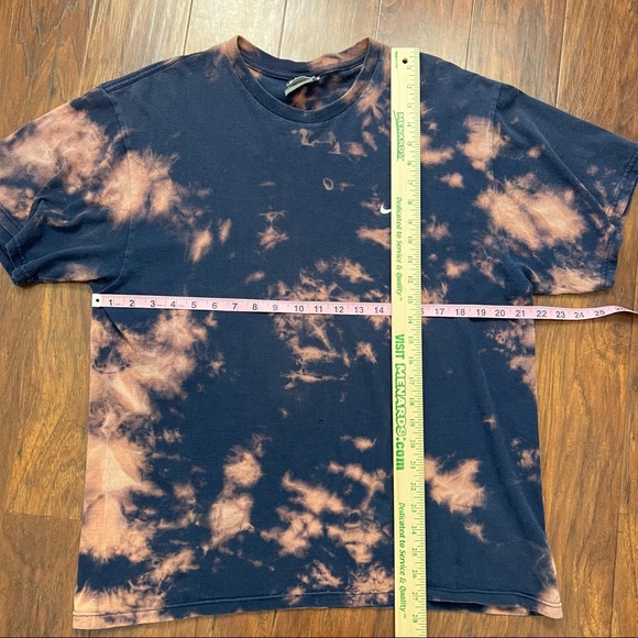 Nike Navy Blue Tye Dye T-Shirt Embroidered Swoosh Distressed Size Large Vintage - Picture 12 of 14